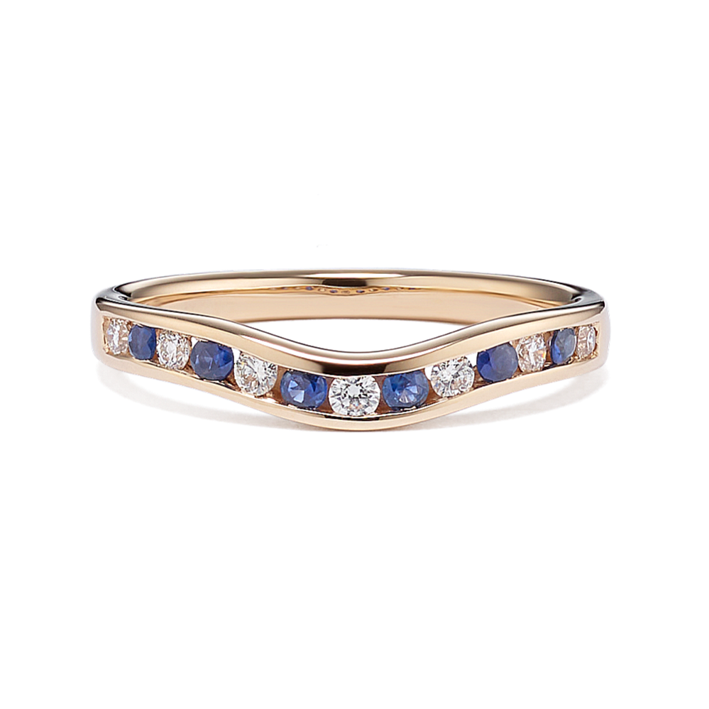 Nizina Diamond & Sapphire Contour Band