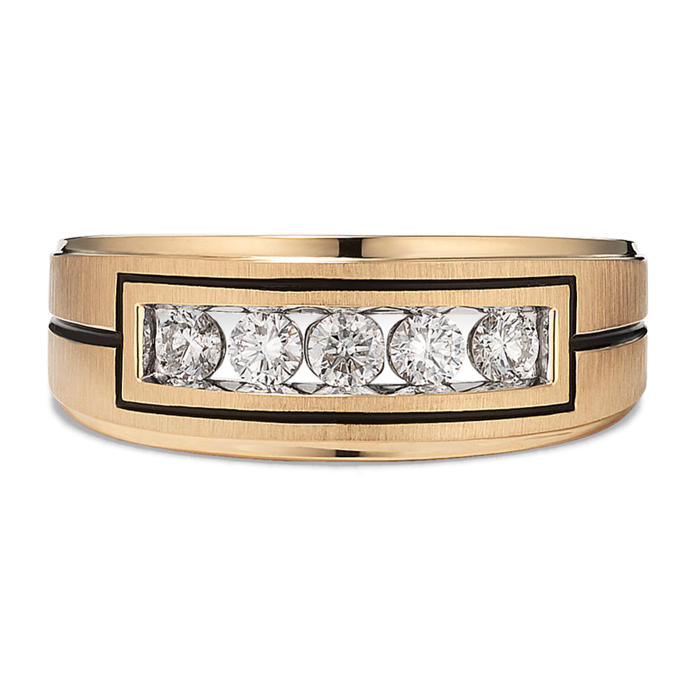 Axis 14K Yellow Gold & Diamond Band (3.5mm)