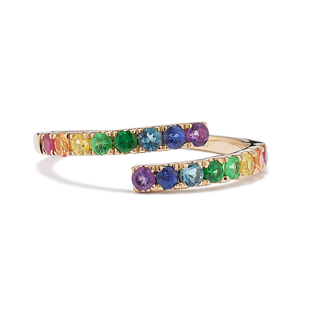 Rainbow Gemstone Wrap Ring