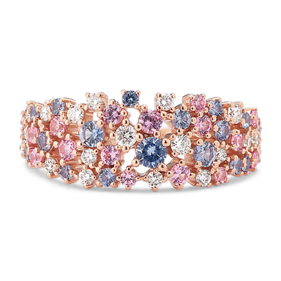 Circus Sapphire & Diamond Cluster Ring