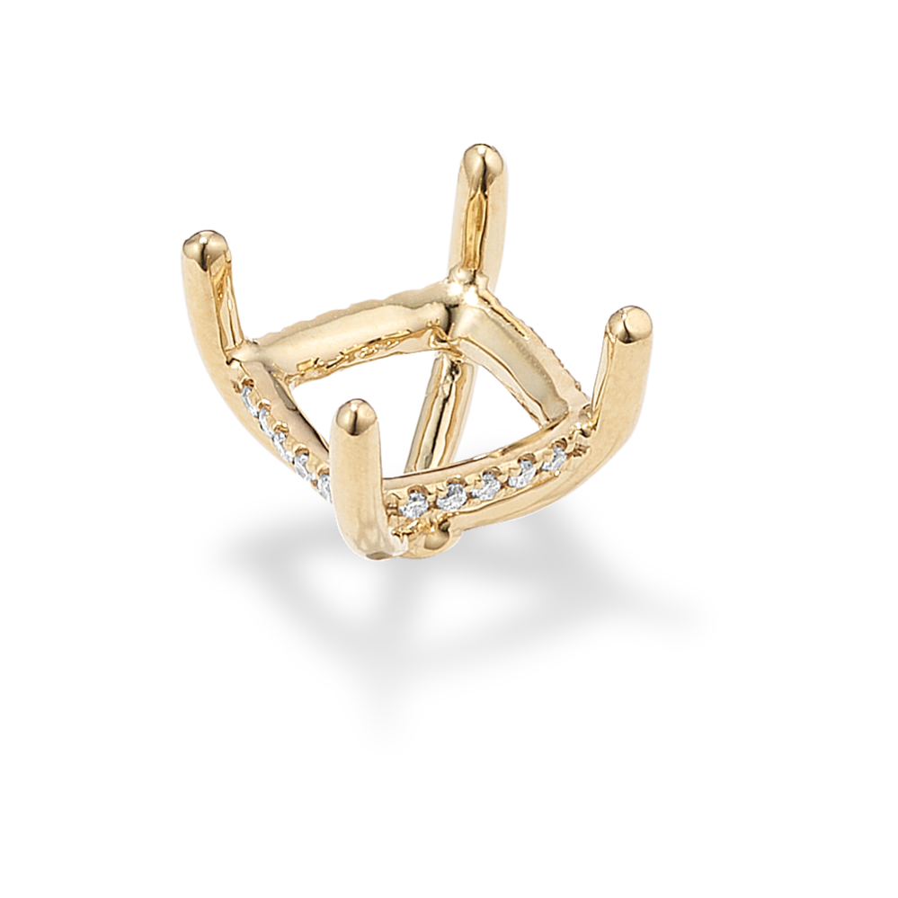 Rosebud Diamond Decorative Crown (Holds approx. 9mm Square Center Stone)