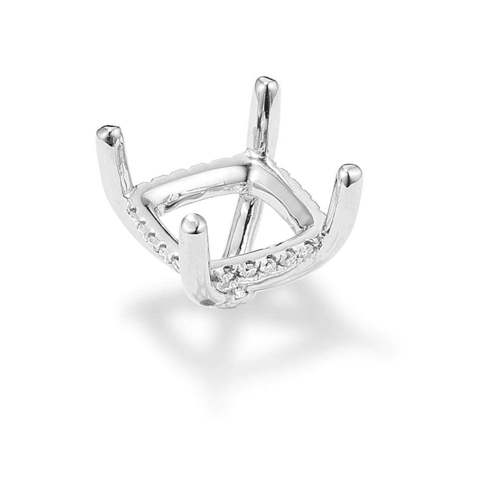 Rosebud Diamond Decorative Crown (Holds approx. 9mm Square Center Stone)