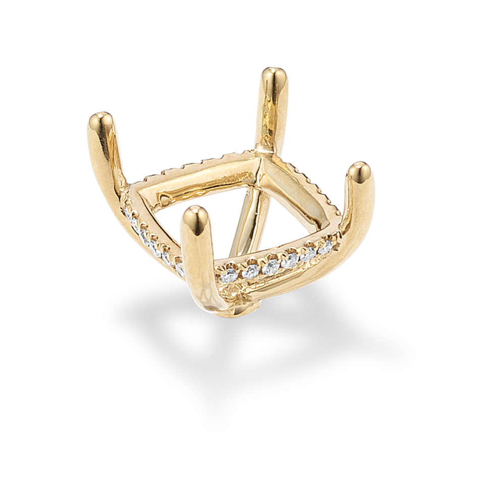 Rosebud Diamond Decorative Crown (Holds approx. 10mm Square Center Stone)
