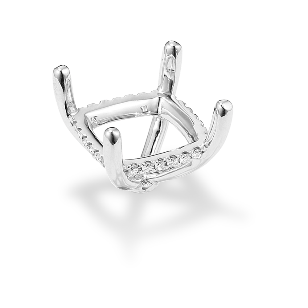 Rosebud Diamond Decorative Crown (Holds approx. 10mm Square Center Stone)