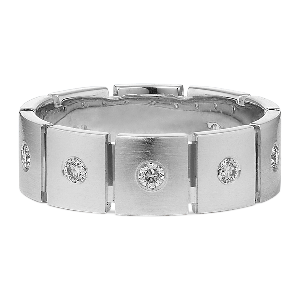 Aberdeen 14K White Gold & Diamond Band (7mm)