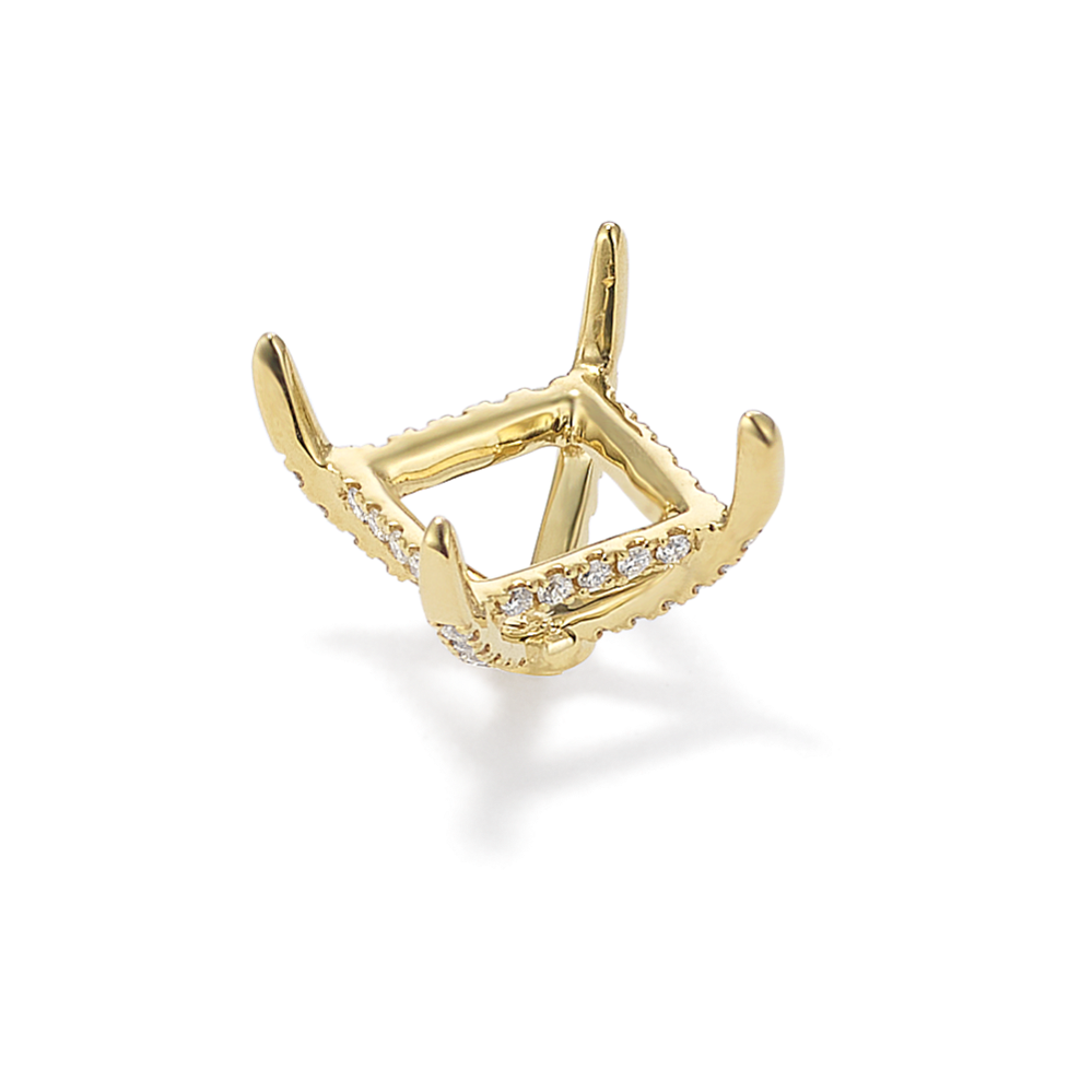 Diamond Pedestal Decorative Crown (Holds approx. 7.5mm Square Center Stone)