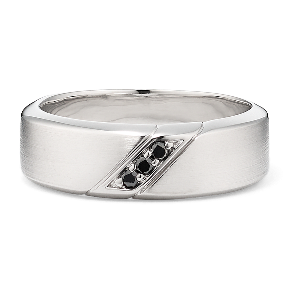 Atticus 14K White Gold & Black Diamond Band (6mm)