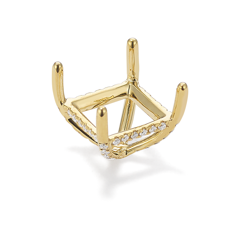 Pedestal Diamond Decorative Crown (Holds approx. 9.5mm Square Center Stone)Cut)