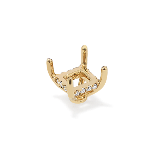 Rosebud Diamond Decorative Crown (Holds approx. 5.5mm Square Center Stone)