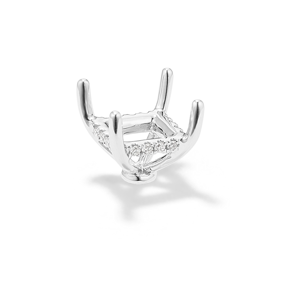 Rosebud Diamond Decorative Crown (Holds approx. 6.5mm Square Center Stone)