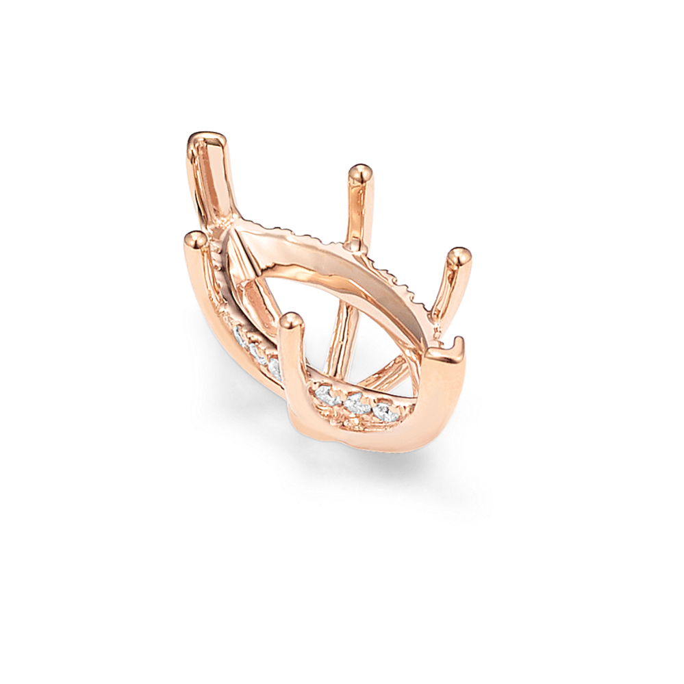 Rosebud Diamond Decorative Crown (Holds approx. 15x7.5mm Marquise)