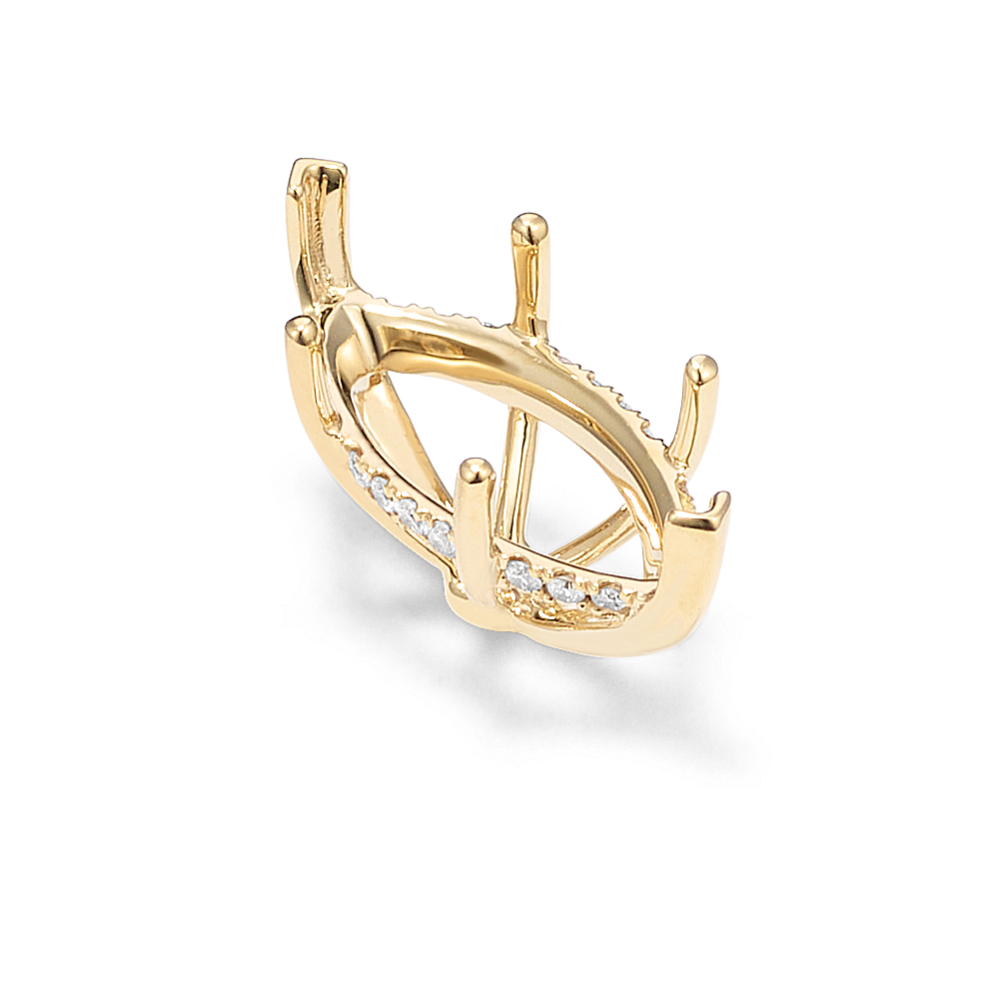 Rosebud Diamond Decorative Crown (Holds approx. 16x8mm Marquise)