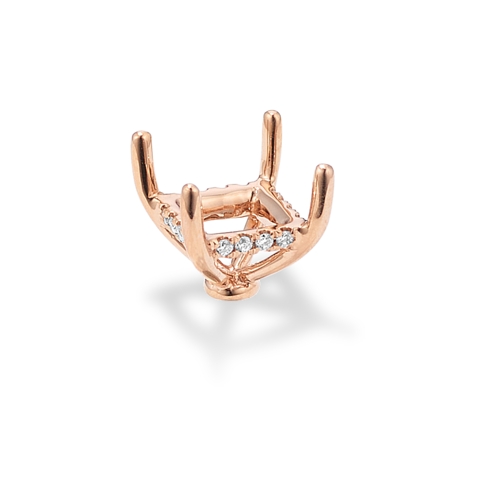 Rosebud Diamond Decorative Crown (Holds approx. 6.5mm Square Center Stone)