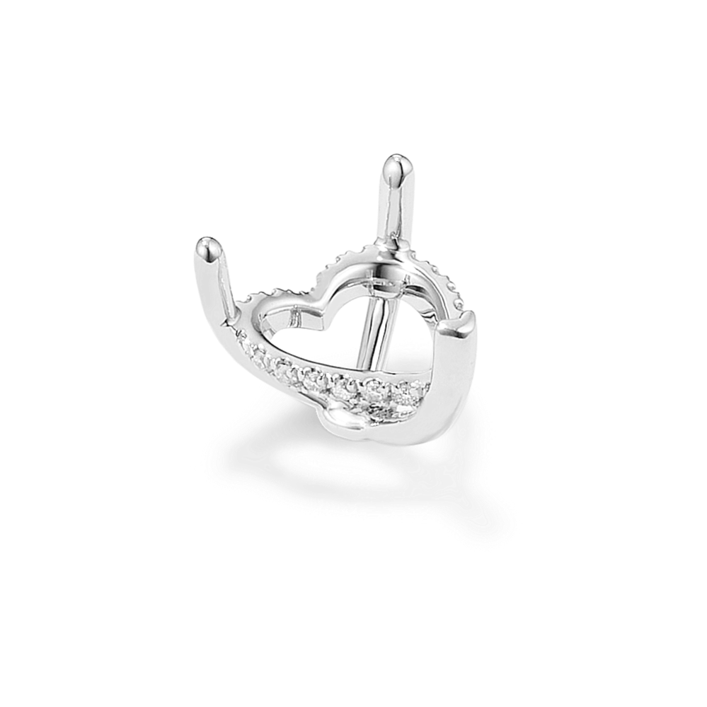 Rosebud Diamond Decorative Crown (Holds approx. 9mm Heart-Shaped)