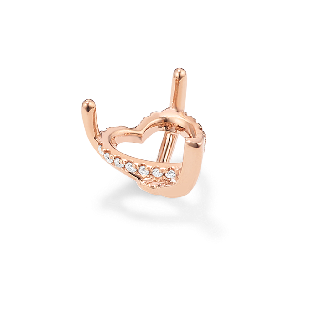 Rosebud Diamond Decorative Crown (Holds approx. 9mm Heart-Shaped)