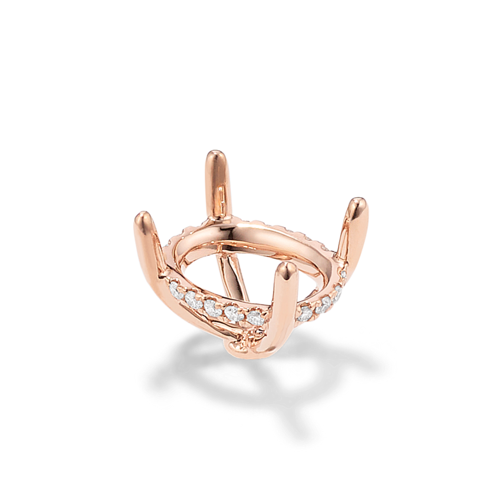 Rosebud Diamond Decorative Crown (Holds approx. 10x8mm Oval)