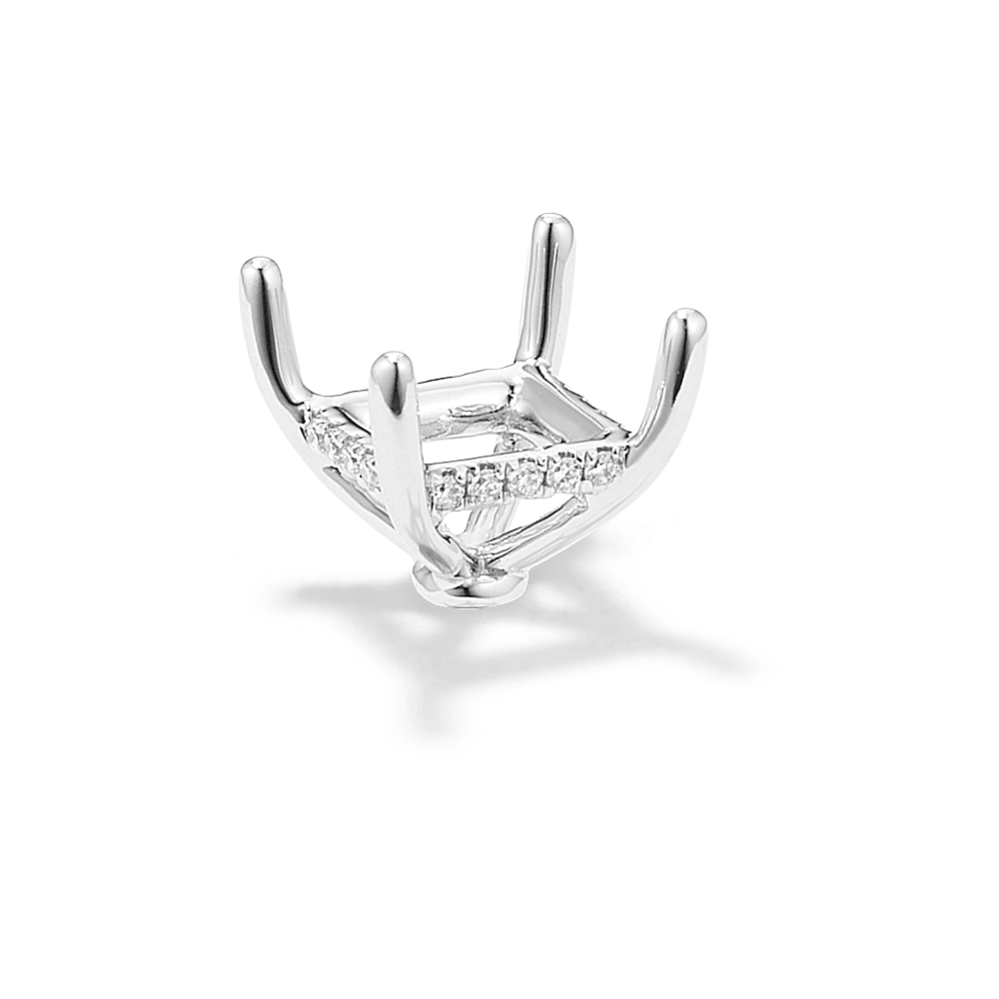 Rosebud Diamond Decorative Crown (Holds approx. 7mm Square Center Stone)