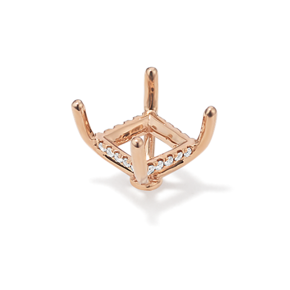 Rosebud Diamond Decorative Crown (Holds approx. 7mm Square Center Stone)