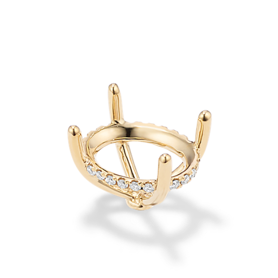 Rosebud Diamond Decorative Crown (Holds approx. 12x8.5mm Oval)