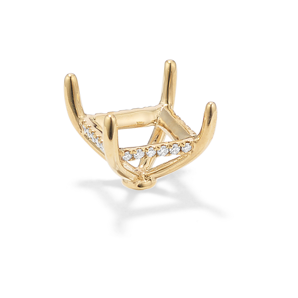 Rosebud Diamond Decorative Crown (Holds approx. 8.3mm Square Center Stone)