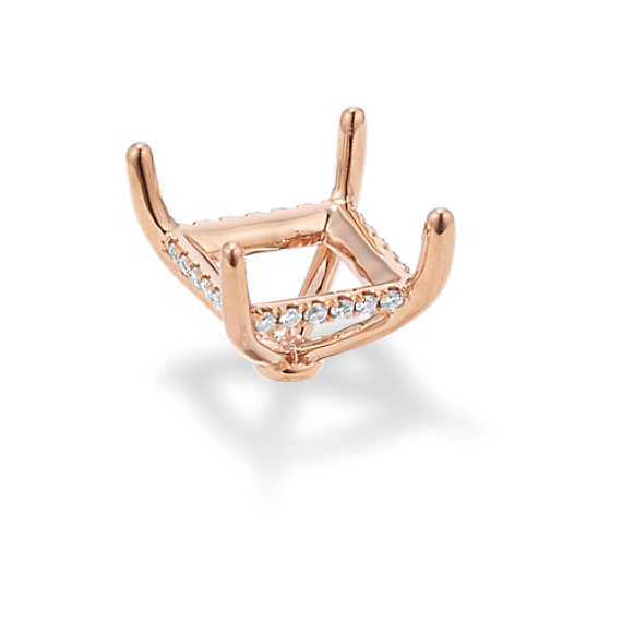 Rosebud Diamond Decorative Crown (Holds approx. 8.3mm Square Center Stone)