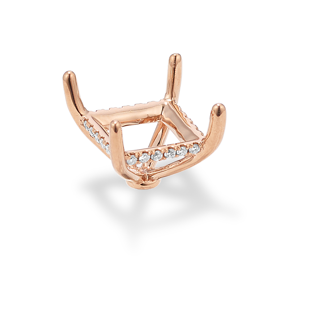 Rosebud Diamond Decorative Crown (Holds approx. 8.3mm Square Center Stone)