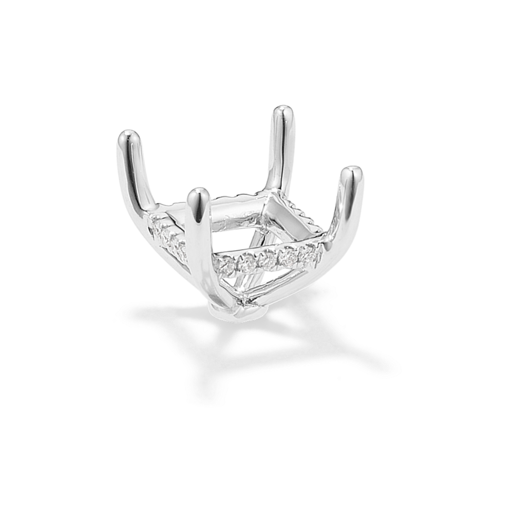 Rosebud Diamond Decorative Crown (Holds approx. 7.5mm Square Center Stone)