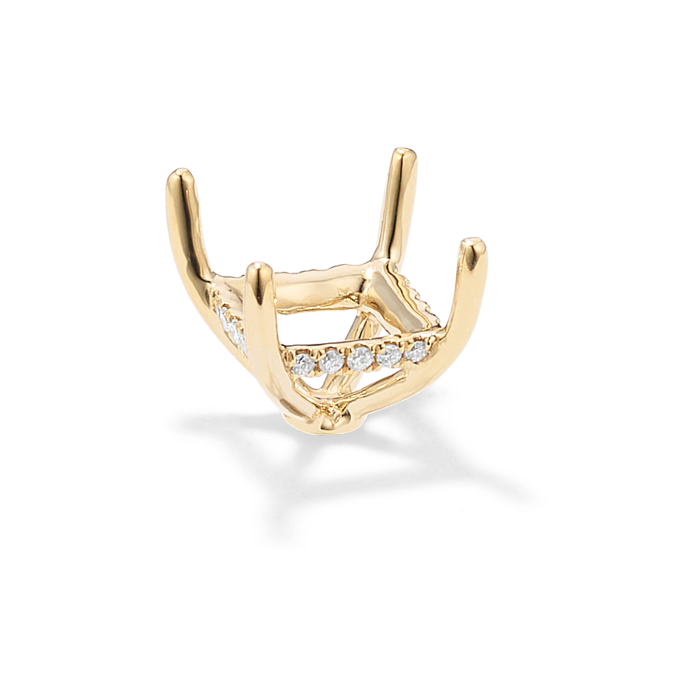 Rosebud Diamond Decorative Crown (Holds approx. 7.5mm Square Center Stone)