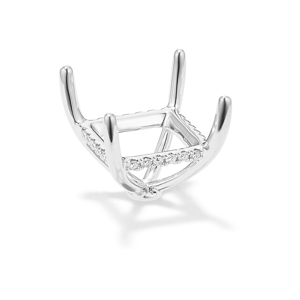 Rosebud Diamond Decorative Crown (Holds approx. 9.25mm Square Center Stone)