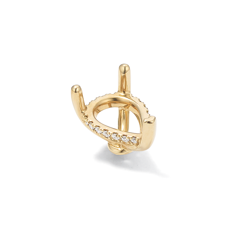 Rosebud Diamond Decorative Crown (Holds approx. 10x7mm Pear)