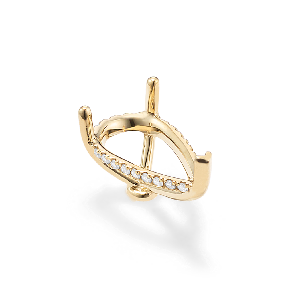 Rosebud Diamond Decorative Crown (Holds approx. 14x8mm Pear)