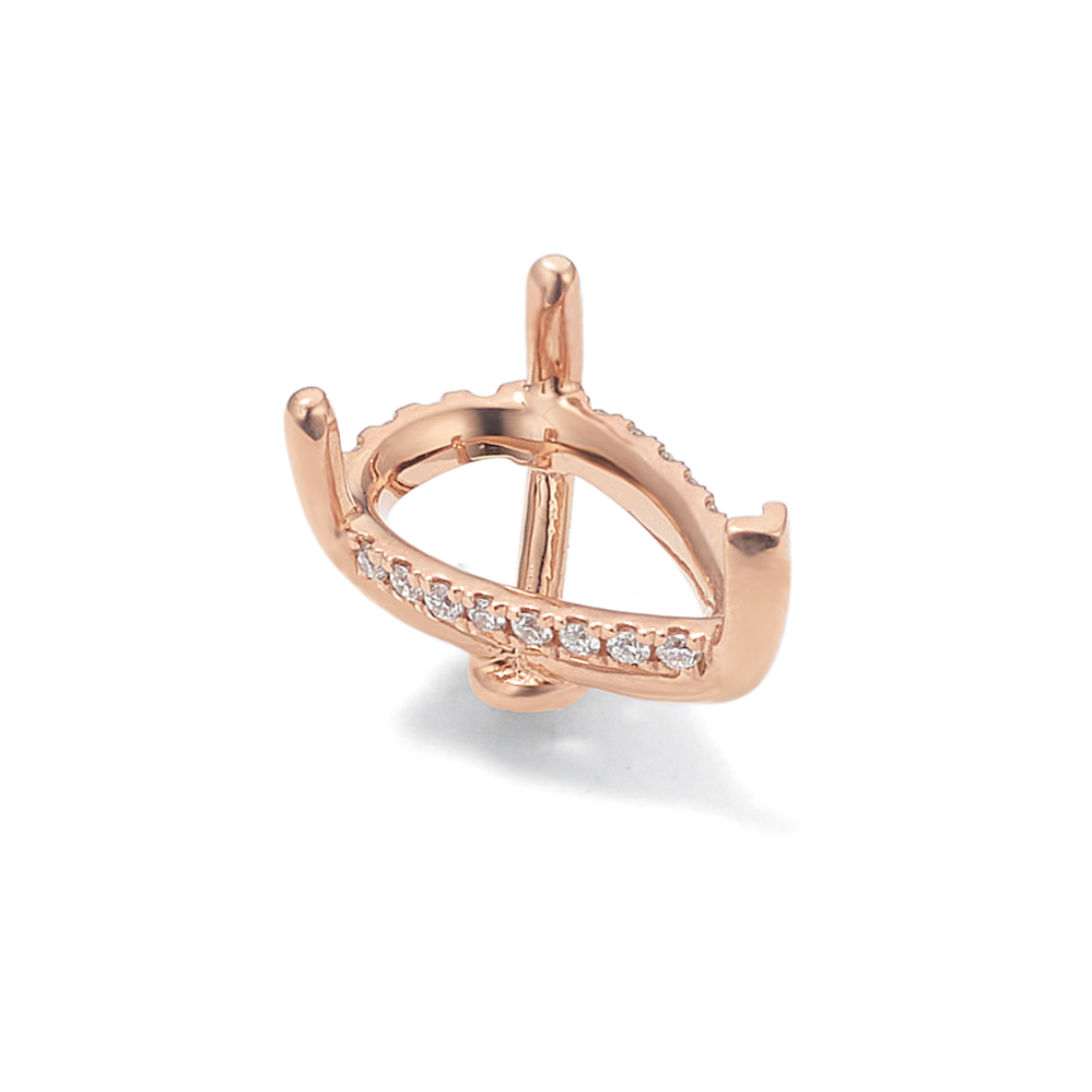 Rosebud Diamond Decorative Crown (Holds approx. 13x8mm Pear)