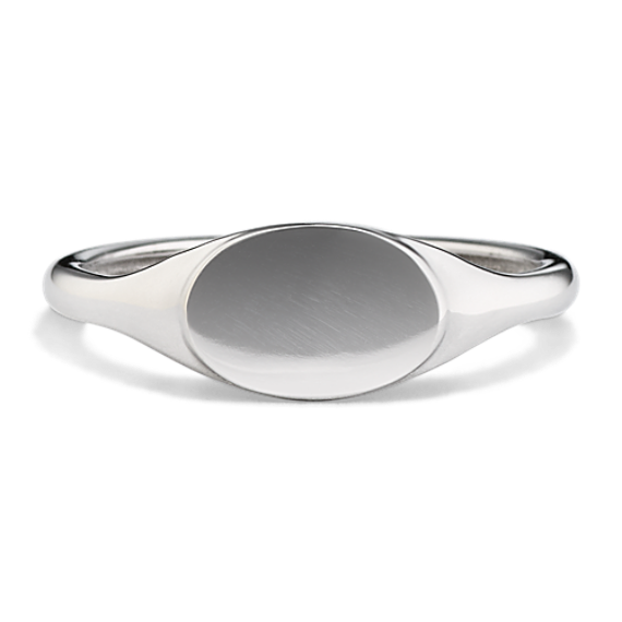 Petite 14K White Gold Signet Ring