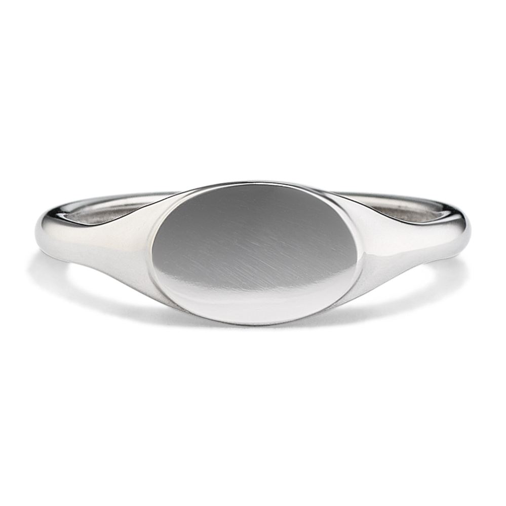 Petite 14K White Gold Signet Ring