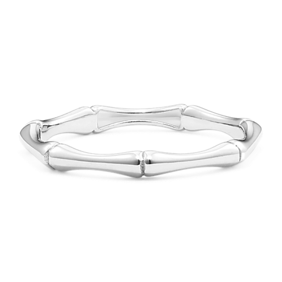 14K White Gold Bamboo Ring
