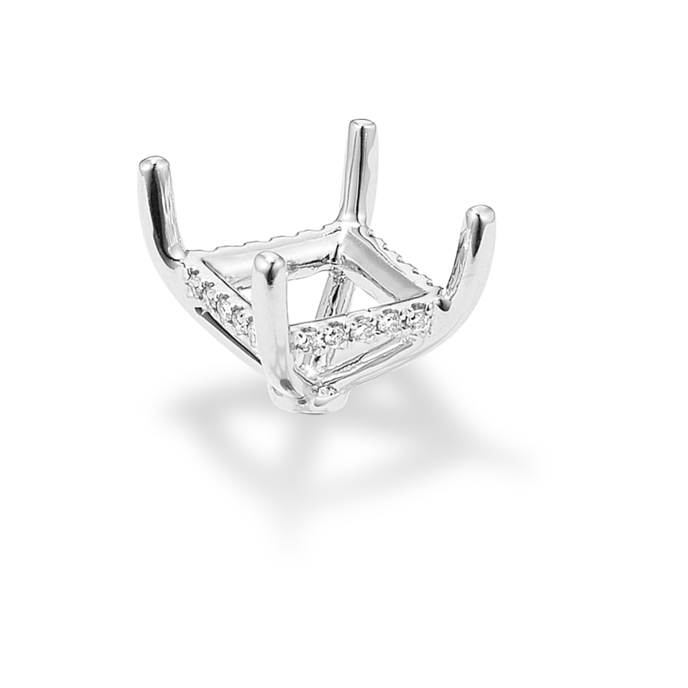 Rosebud Diamond Decorative Crown (Holds approx. 8mm Square Center Stone)