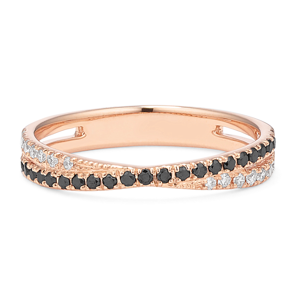 Black & White Pave Crossover Band