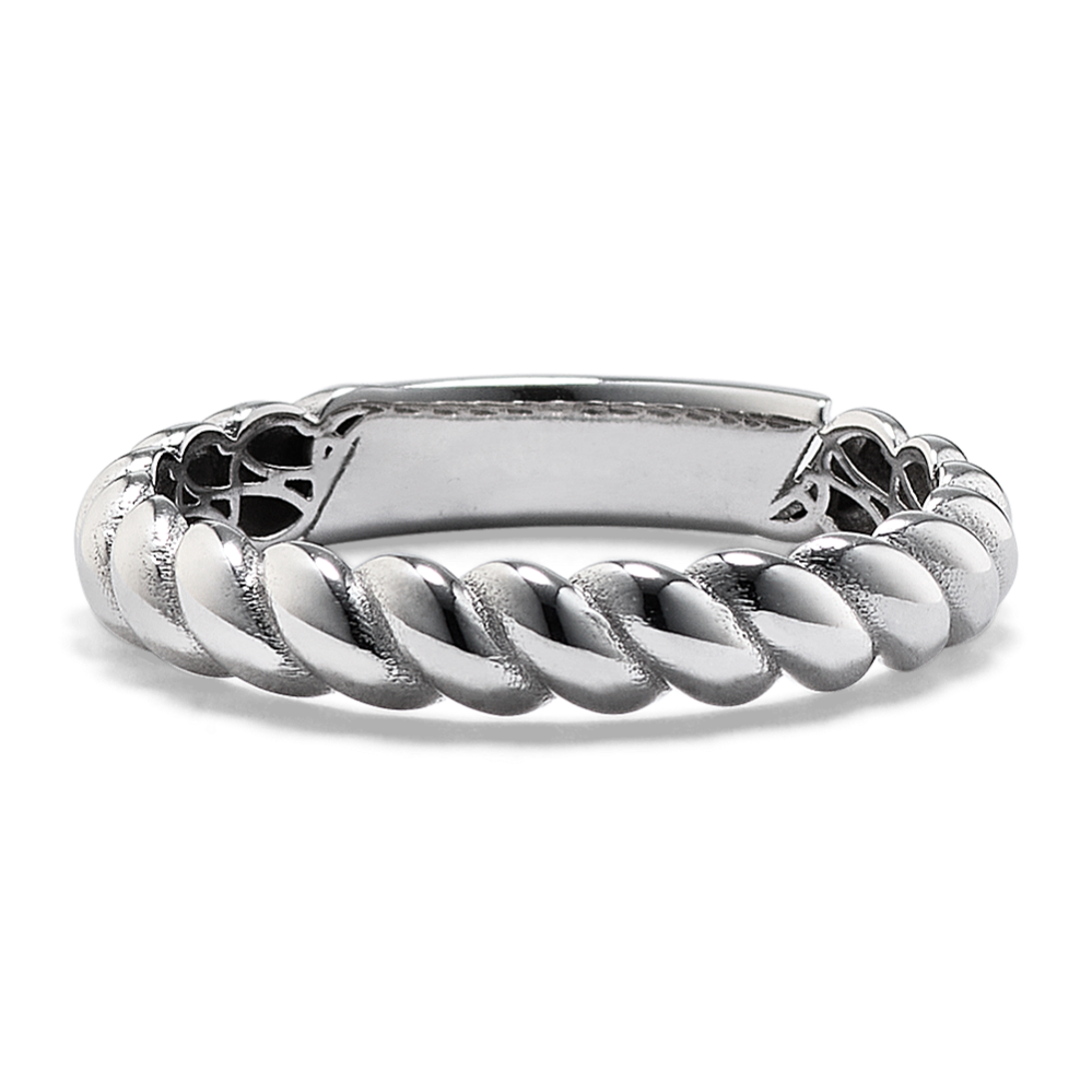 Rope Twist Stackable 14K White Gold Ring