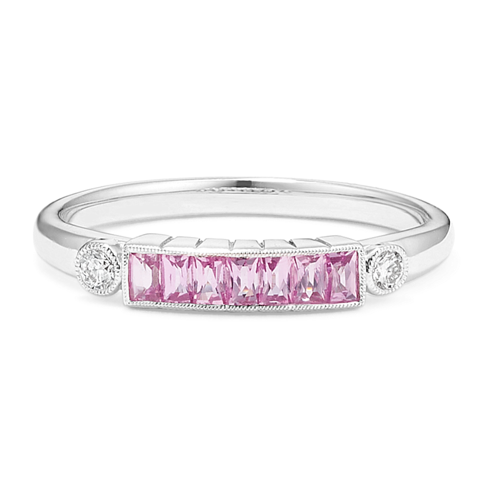 Streamlet Stackable Pink Sapphire & Diamond Ring