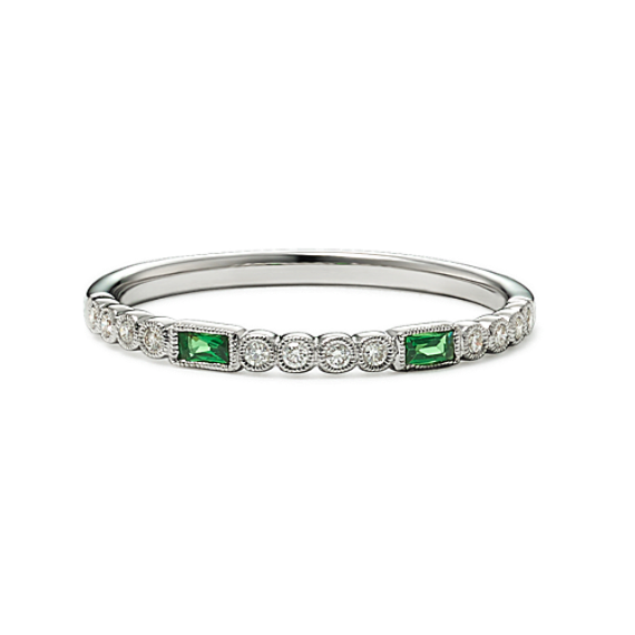 Astraea Tsavorite & Diamond Stackable Ring