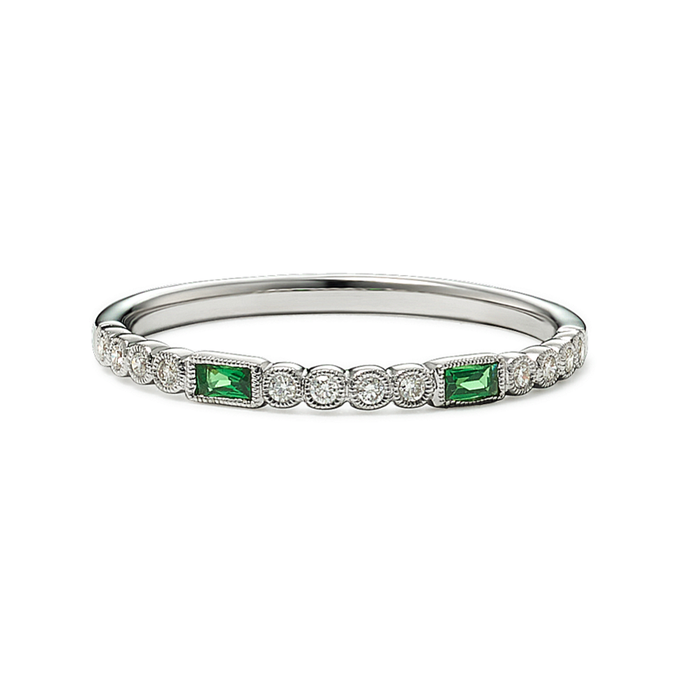 Astraea Tsavorite & Diamond Stackable Ring