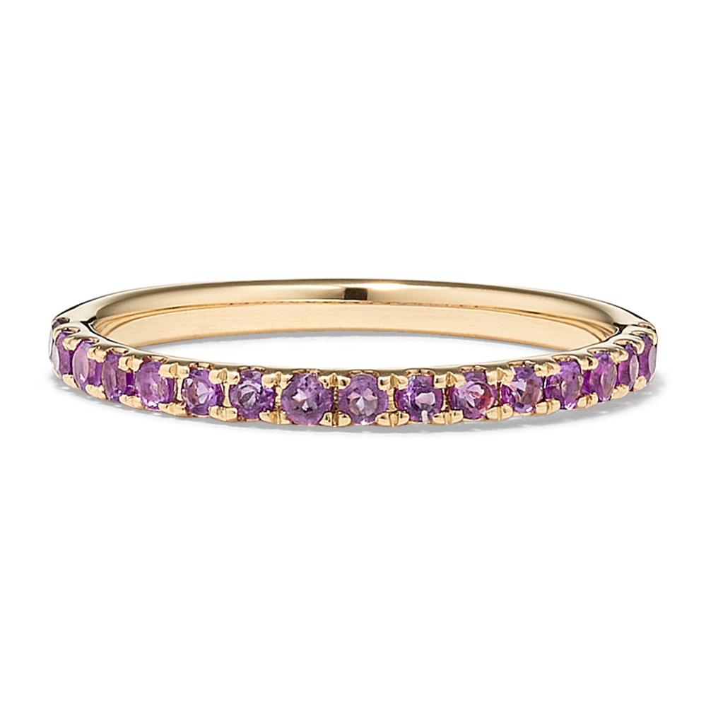 Amethyst 14K Yellow Gold Stackable Ring