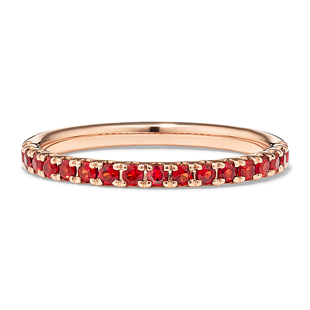 Garnet 14K Rose Gold Stackable Ring