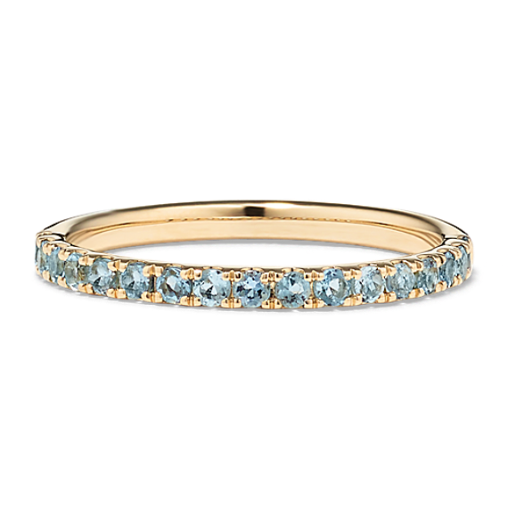 Aquamarine Pave Band
