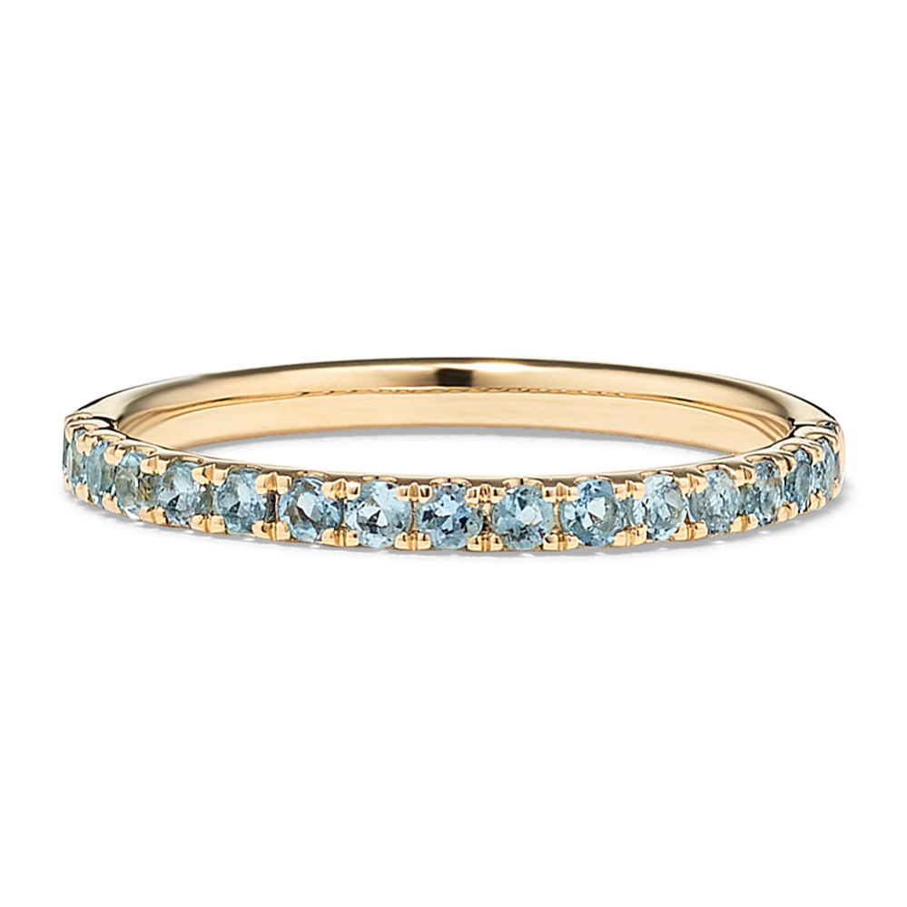 Aquamarine 14K Yellow Gold Stackable Ring