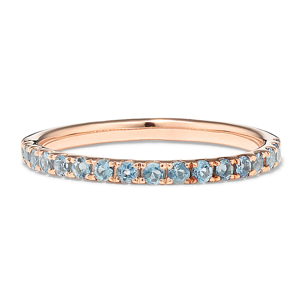 Aquamarine 14K Rose Gold Stackable Ring