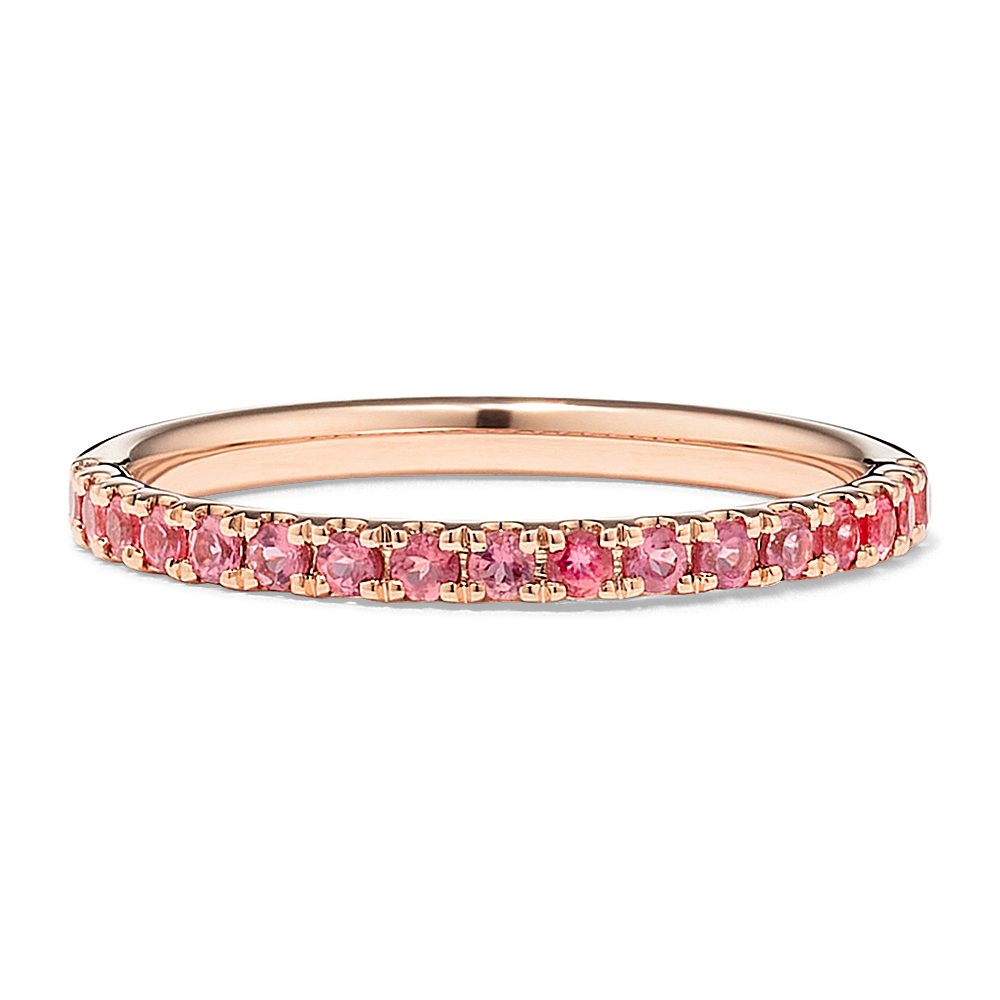 14K Rose Gold Pink Diamond Eternity Ring