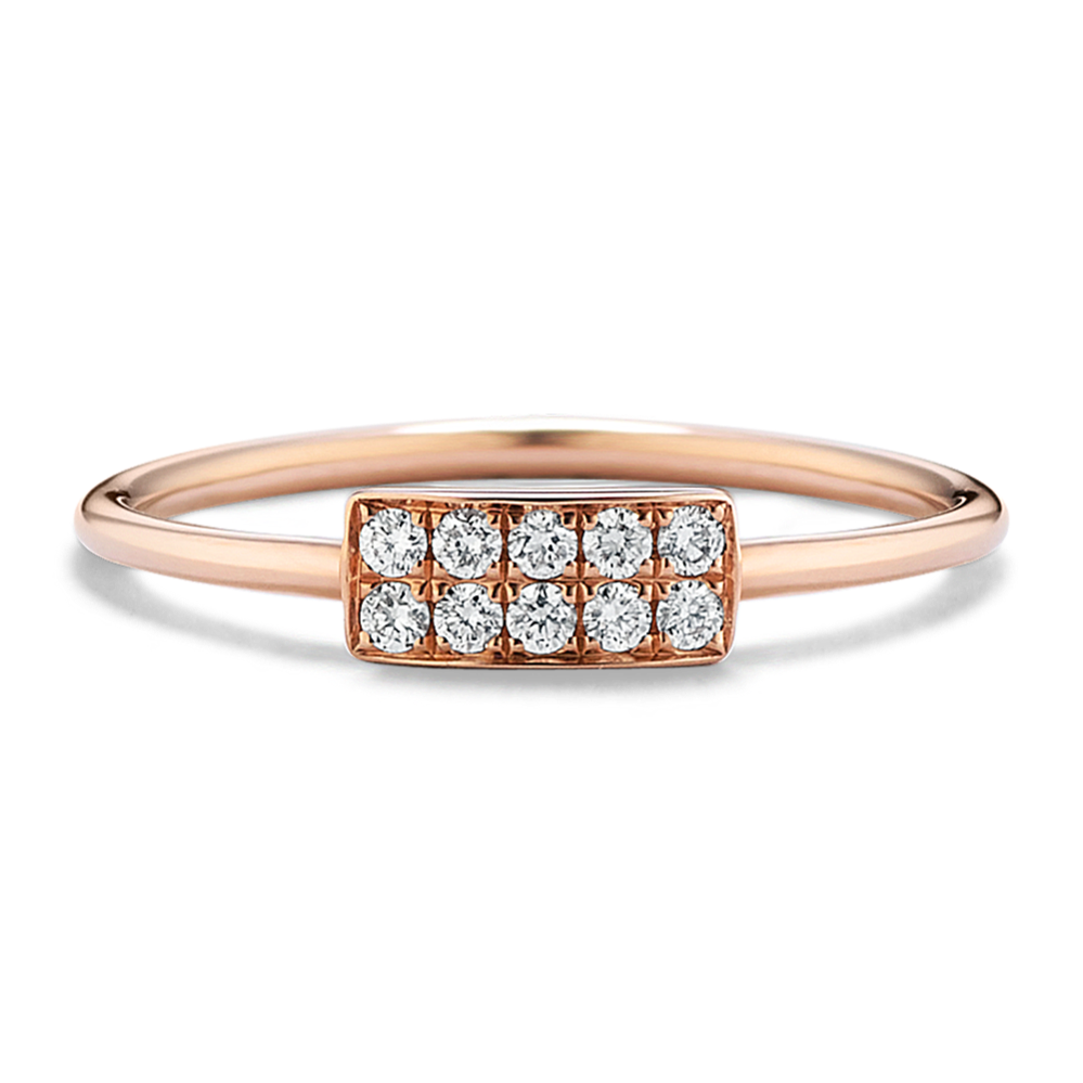 Rectangle Diamond Cluster Ring