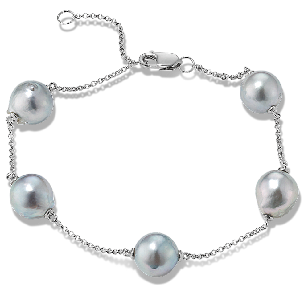 Cultured Freshwater Pearl Bracelet Bright Color Sterling Silver Cultured Freshwater Pearl Bracelet Bright Color Sterling Silver