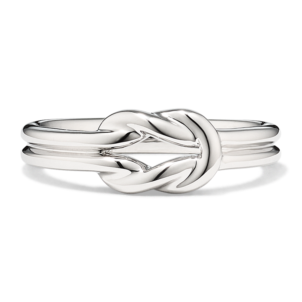 White gold store knot ring